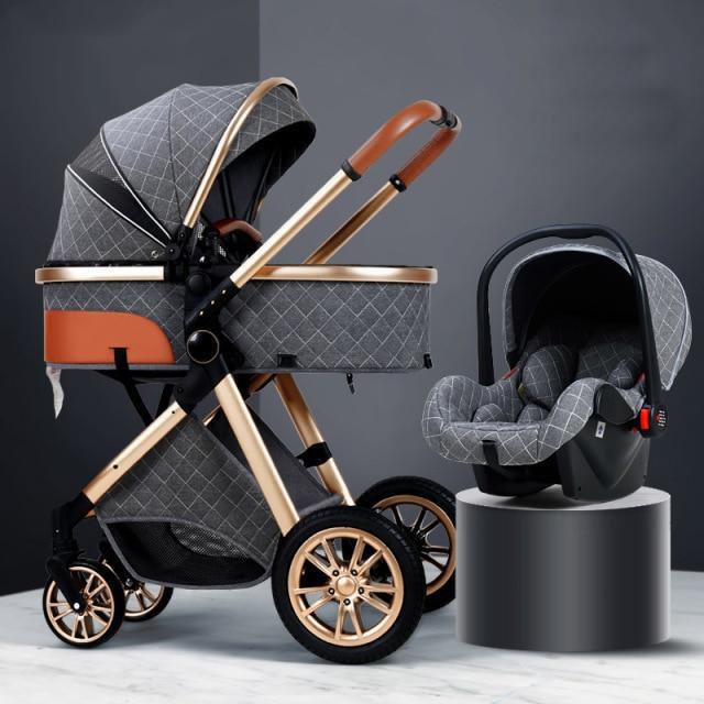 3 in 1 Luxury Baby Stroller (Free Car Seat)