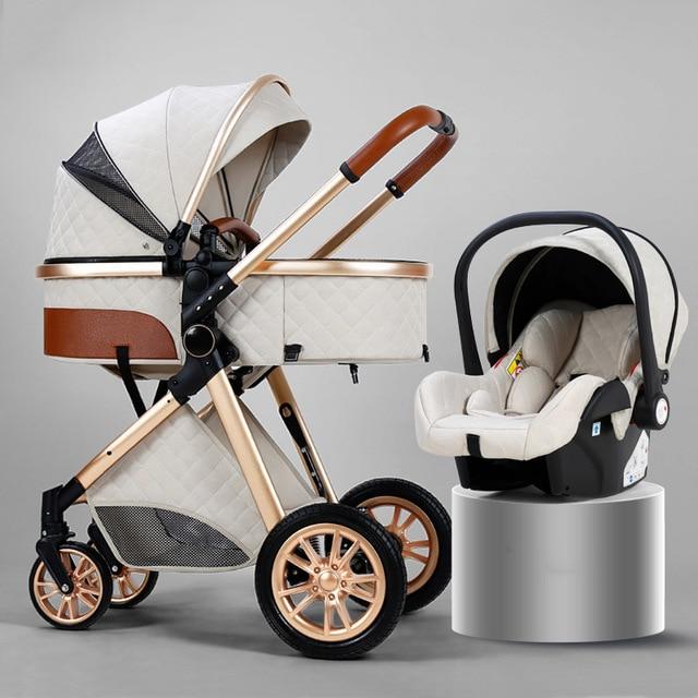 3 in 1 Luxury Baby Stroller (Free Car Seat)